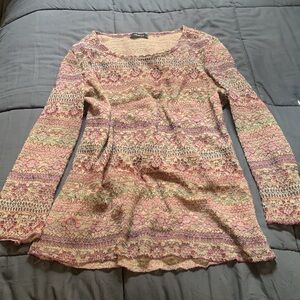 Unique pattern long sleeve blouse